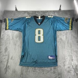 VTG Jacksonville Jaguars Jersey Mens Large Blue NFL Football Jeff Dean 8 Reebok